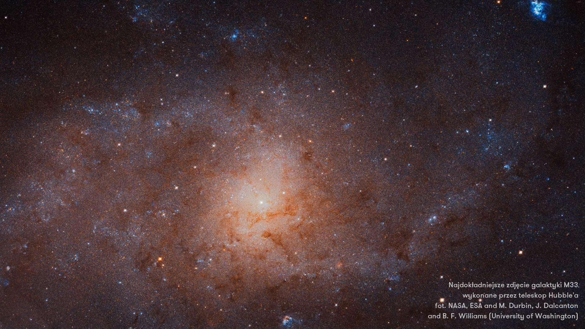 Galaktyka spiralna M33 okiem teleskopu Hubble'a