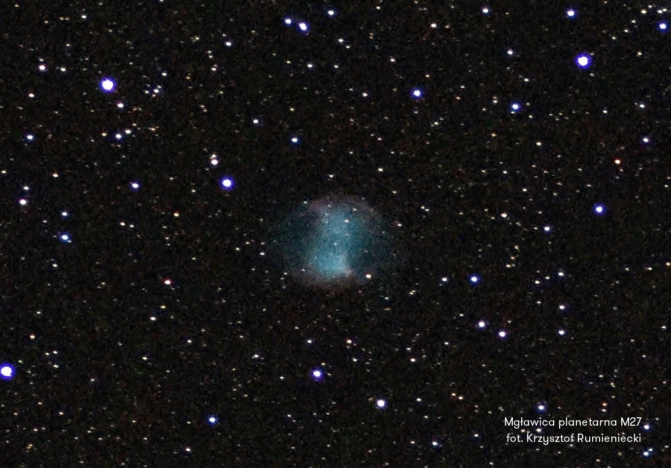 Mgławica planetarna M27 w gwiazdozbiorze Liska