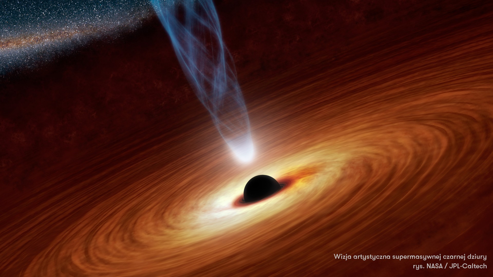 Wizja artystyczna supermasywnej czarnej dziury