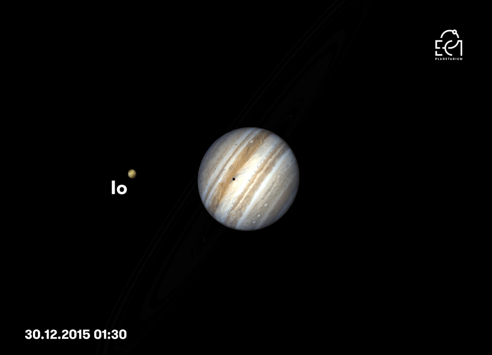 Jowisz i Io podczas zaćmienia Słońca (mini)