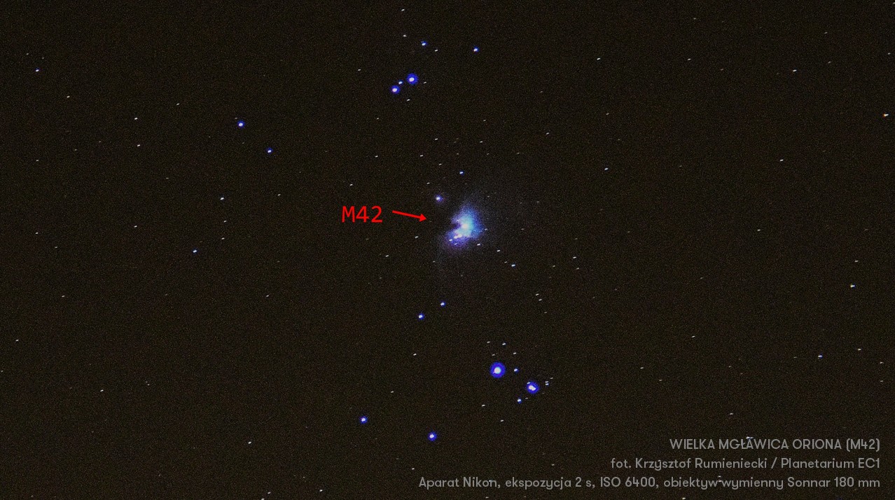 Wielka Mgławica Oriona w obiektywie aparatu amatorskiego