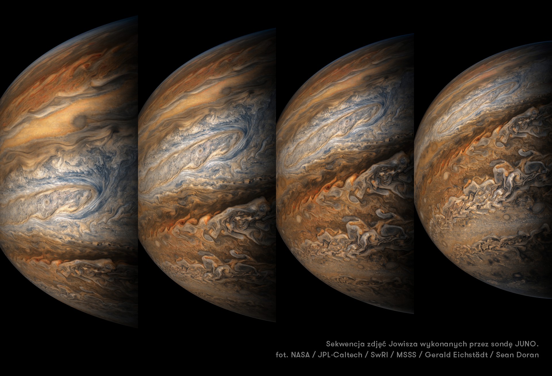 Jowisz w obiektywach sondy Juno