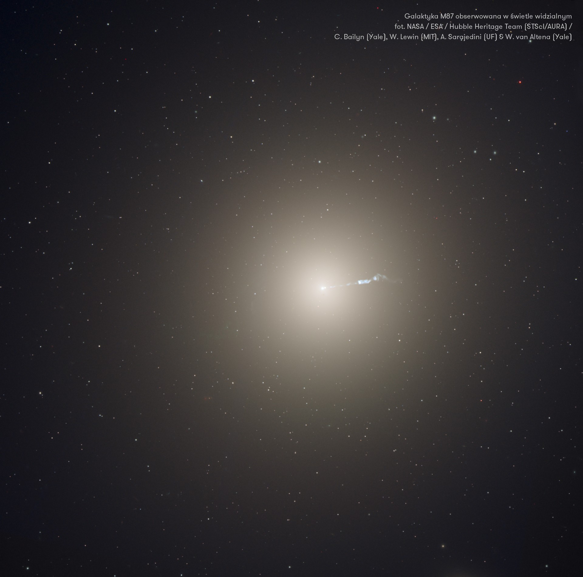 Galaktyka M87 obserwowana w świetle widzialnym