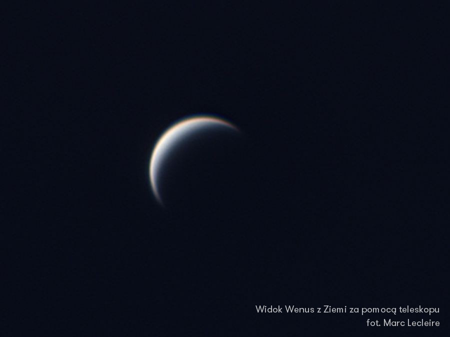 Widok Wenus z Ziemi za pomocą teleskopu