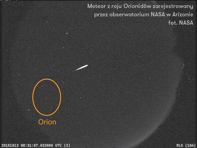 Meteor z roju Orionidów
