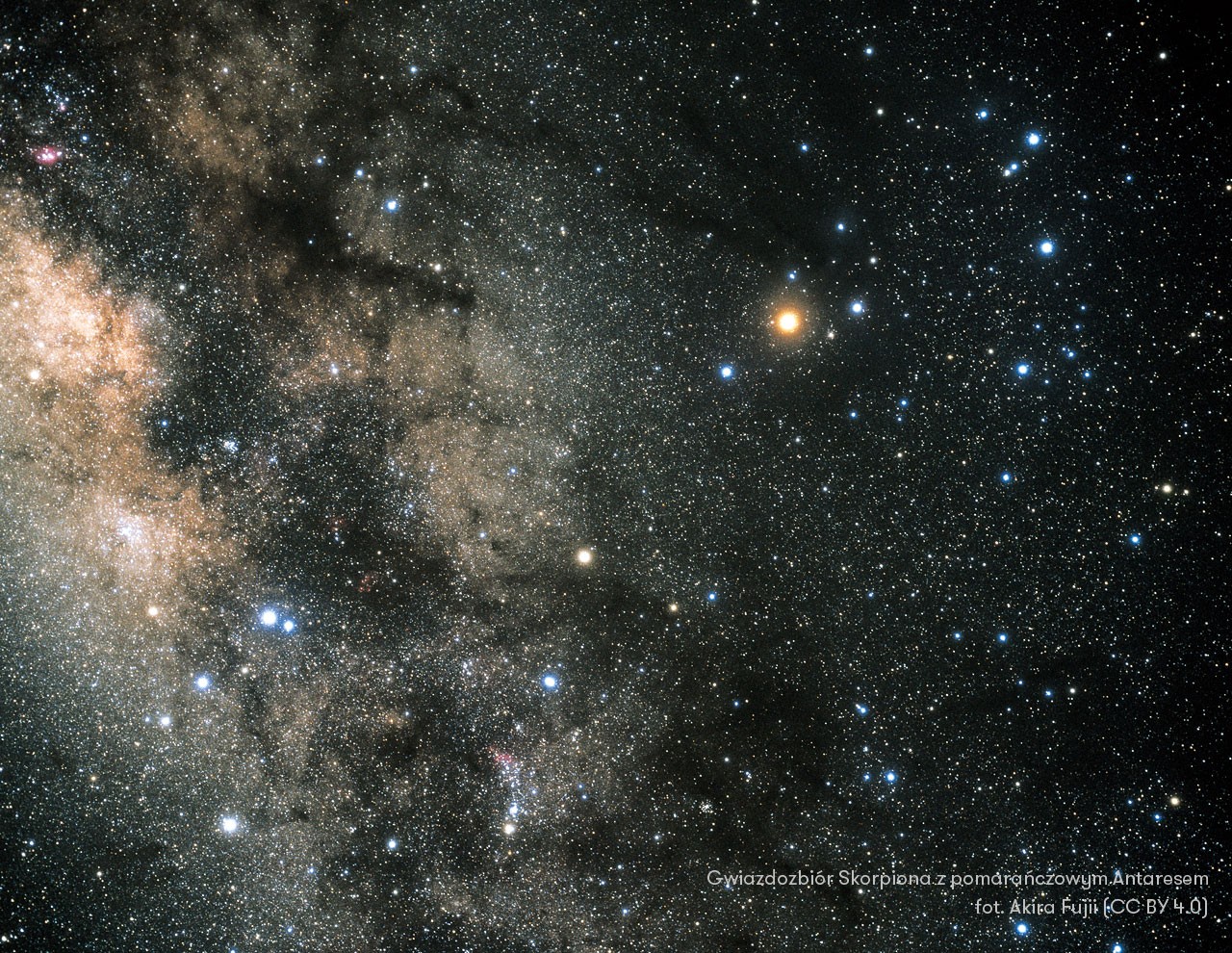 Gwiazdozbiór Skorpiona z najjaśniejszą gwiazdą - Antaresem